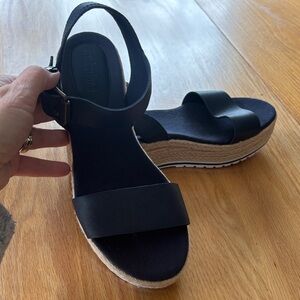 Timberland Women's Navy Espadrille Platform Sandals size 8 39